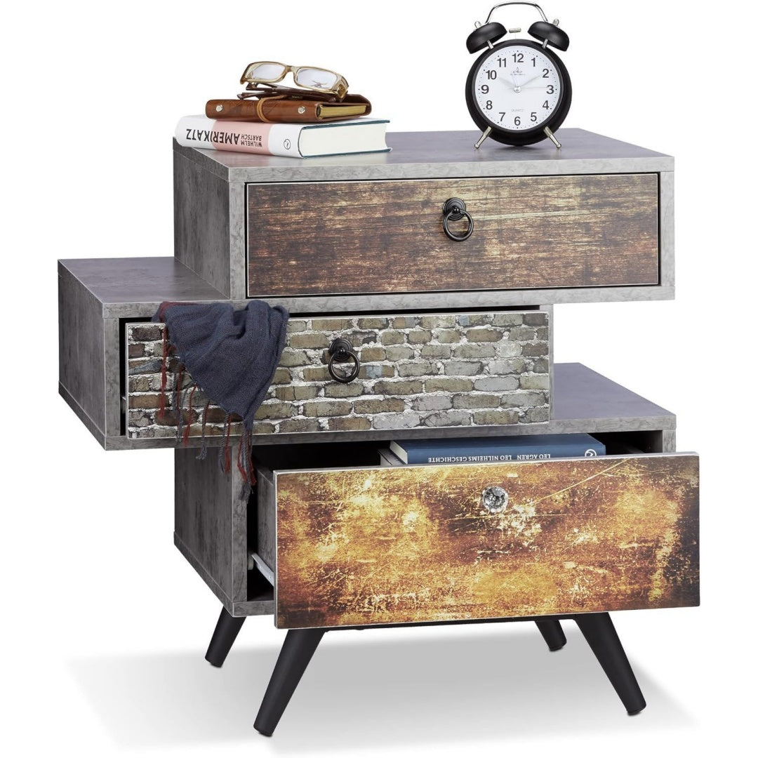 Commode 60 x 60 x 40 cm avec 3 tiroirs
