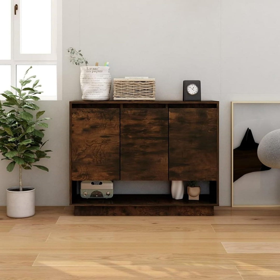 Buffet marron fonctionnel 3 portes