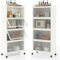 etagere verticale design moderne gris clair 60 x 32 x 154 cm