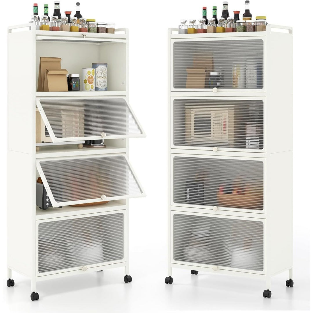 etagere verticale design moderne gris clair 60 x 32 x 154 cm