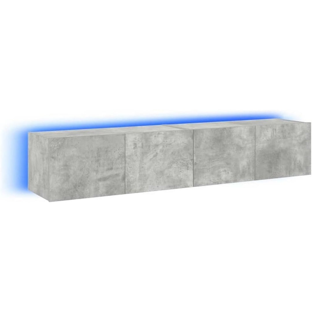 Meuble TV en hevea gris, contemporain, rangement pratique