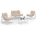 Ensemble de jardin gris clair, metal, 114 x 70 x 67