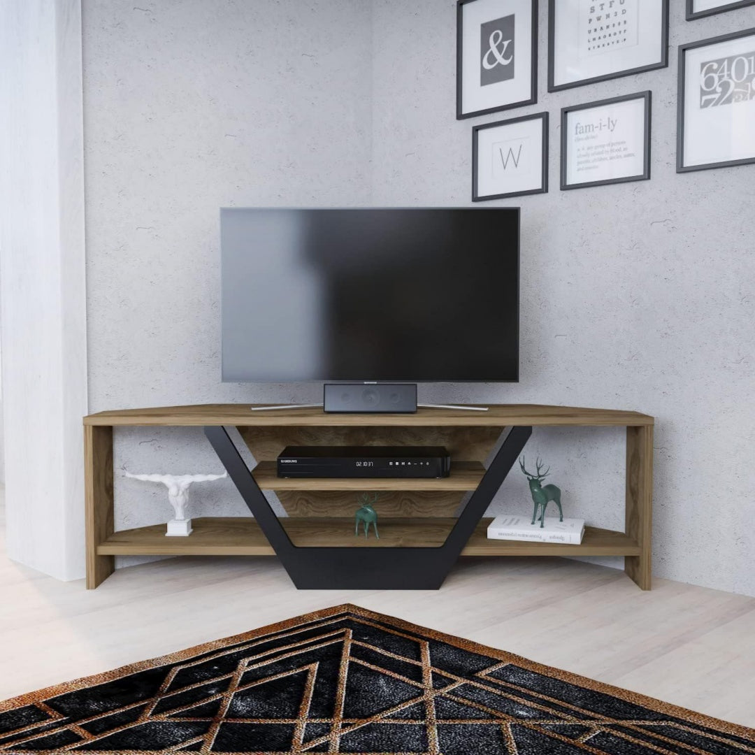 Console TV gris clair 120 cm, de style moderne