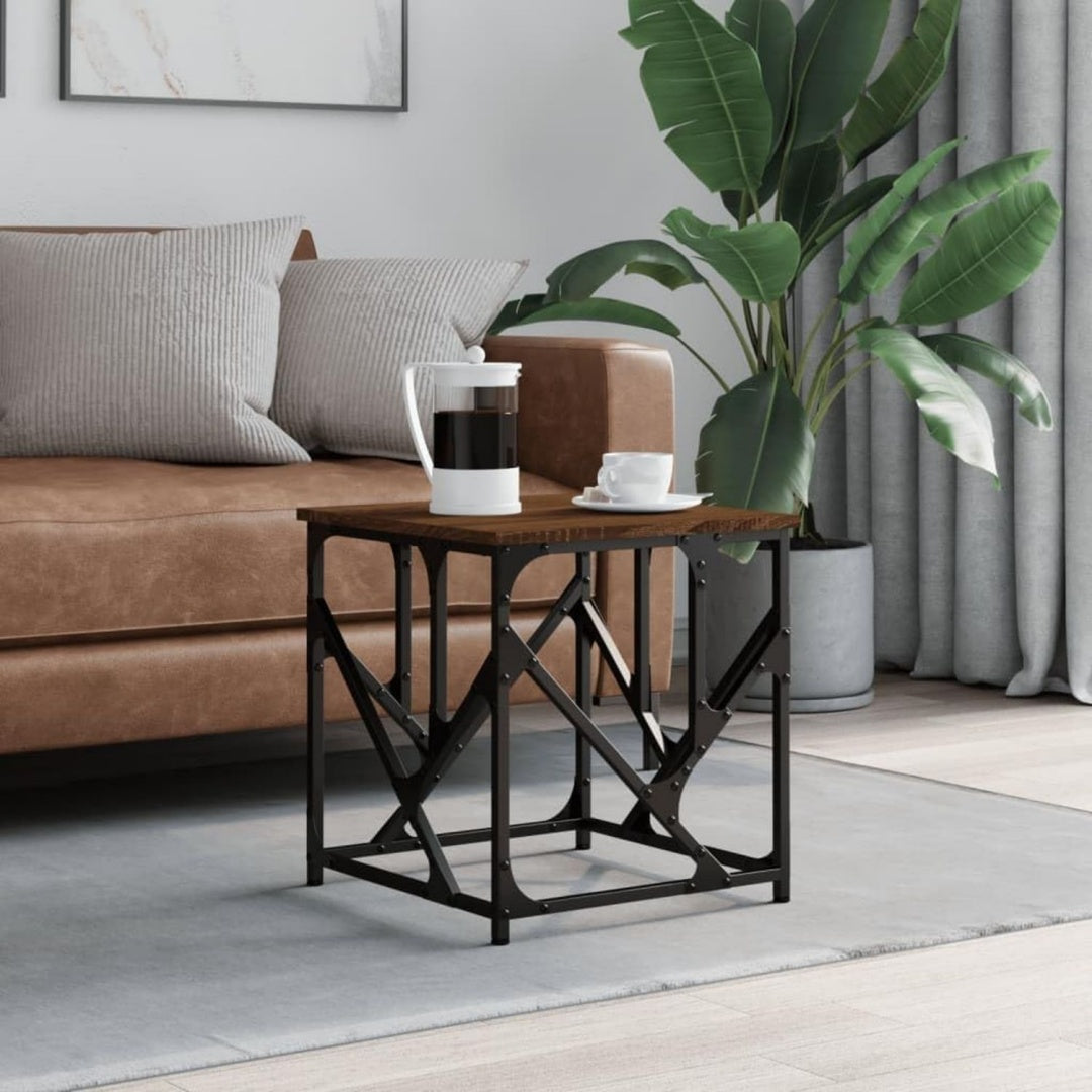 Table basse gris industriel metal pour salon 45 x 45 x 47.5 cm