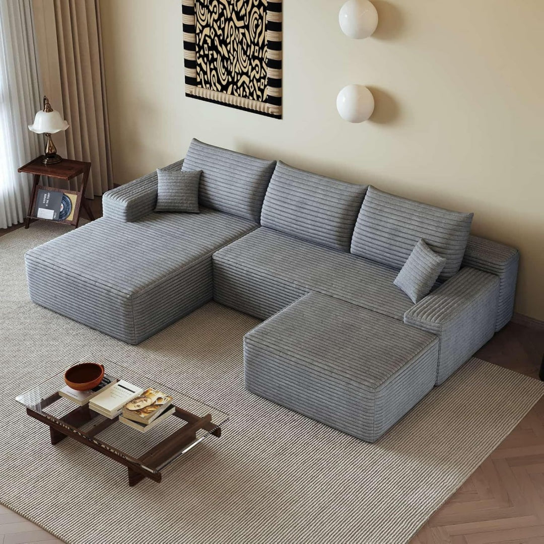 Canape gris pour sejour 270 x 175 x 83 cm