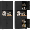 Buffet effet cannage noir 4 portes, 1 tiroir et 4 etageres