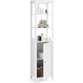 Rangement meuble colonne couleur gris clair, quatre etageres
