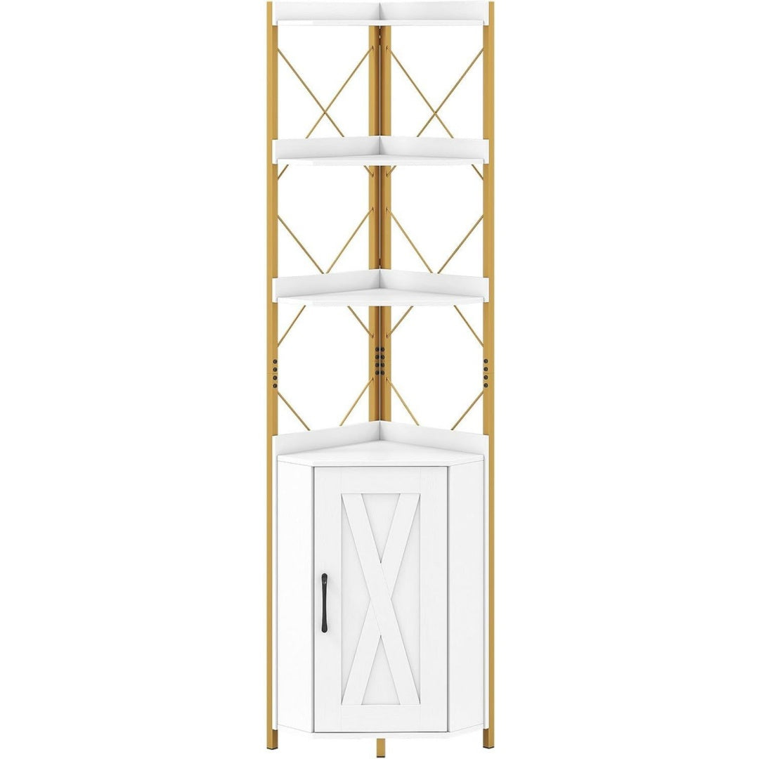 etagere d'angle gris clair pour sejour 38 x 38 x 180 cm
