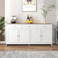 Gris clair enfilade esprit rustique, 160 x 37 x 75 cm