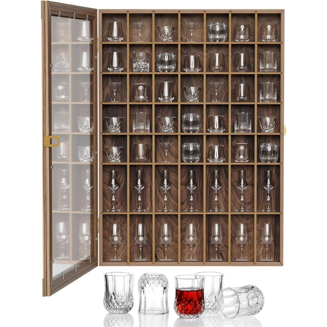 Vitrine bordeaux, avec portes vitrees
