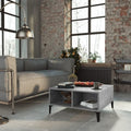 Table basse gris fonce 60 x 60 x 30 cm pieds metalliques