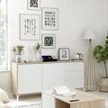 Petit154 x 41 x 74 cm, bahut gris clair en bois malin